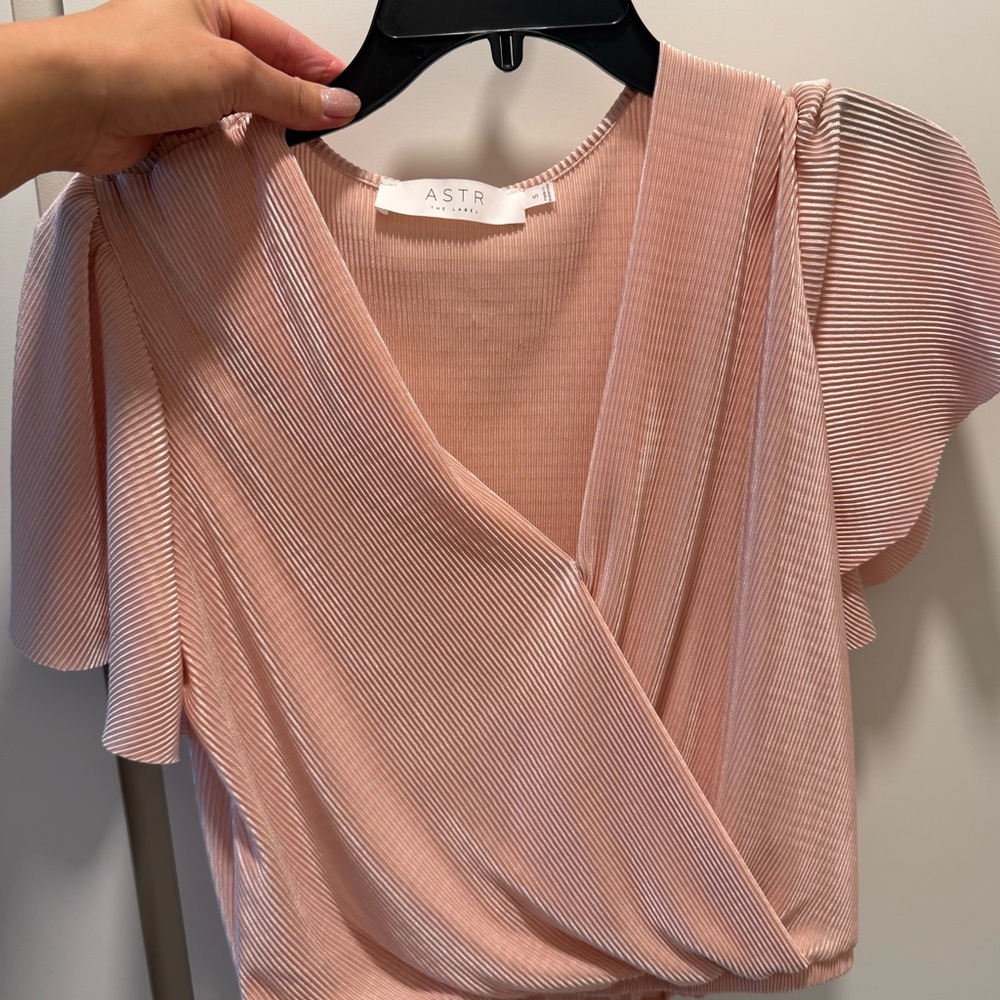 ASTR Blush Pink Wrap Blouse